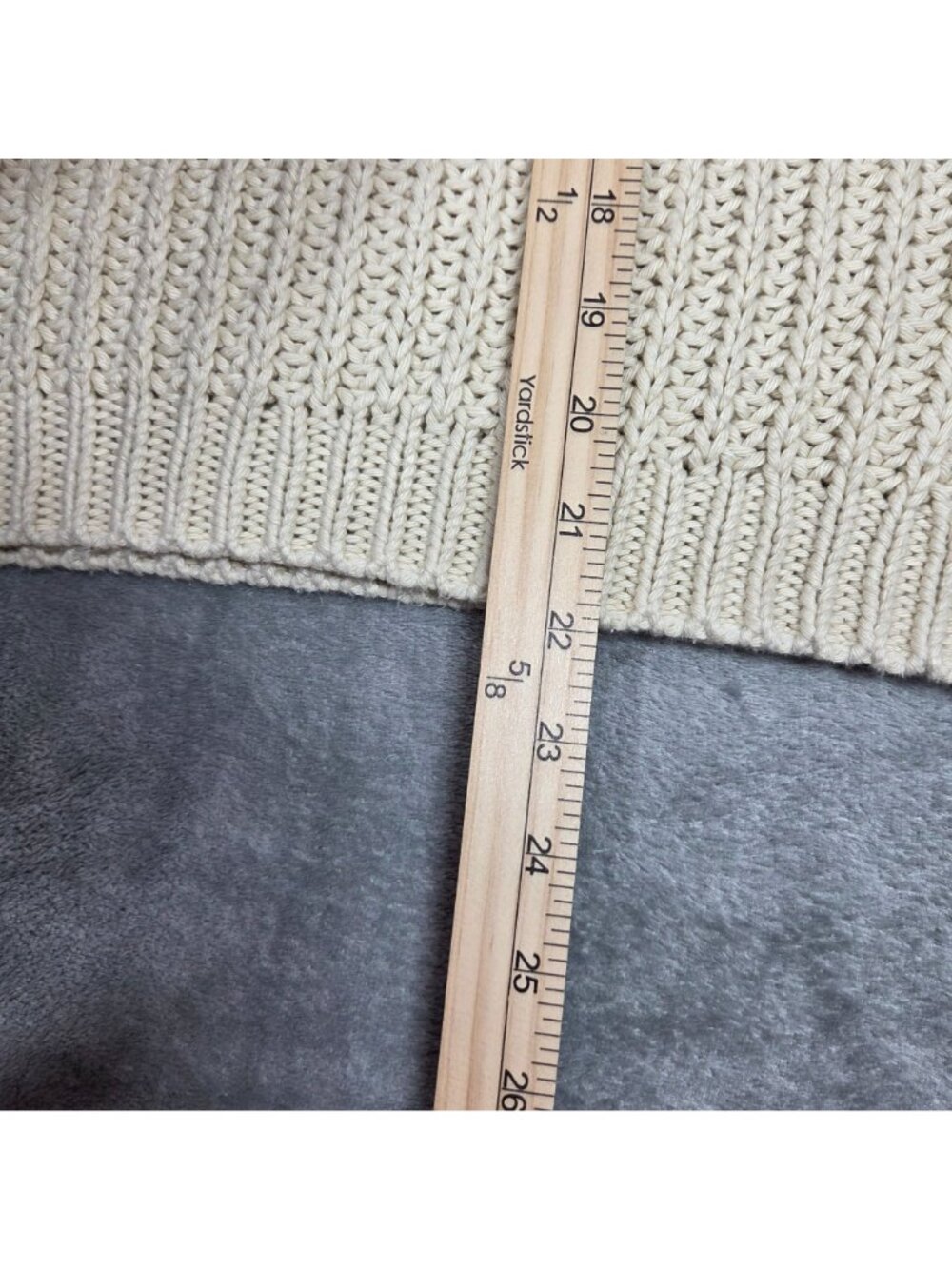Jenni Kayne Sweater XS Cream 100% Organic Cotton Cable Knit Oversized Minimalist - Picture 9 of 9